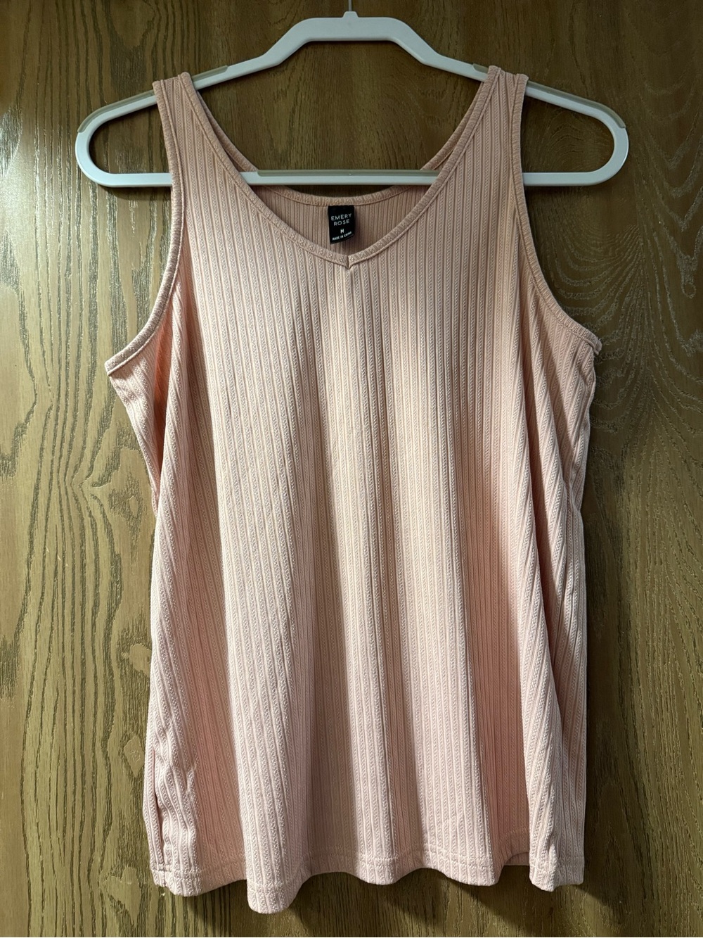 Everyday Ribbed V-Neck Tank - Blush Pink